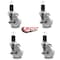 Service Caster 4'' Nylon Swivel 1-5/8'' Expanding Stem Caster Set with Brake, 4PK SCC-EX20S414-NYS-TLB-158-4 - alternate 4